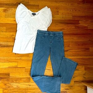 Generation love white t-shirt with H&M blue jeggings